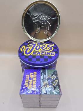 1994 Smokin’ Joe’s Racing Camel Powered Tin w Ash Tray, Sealed Boxed Matches